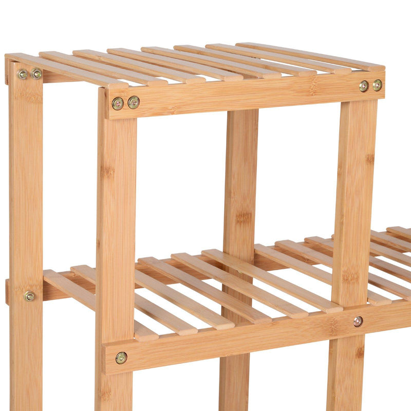 Libreria Scaffale 6 Ripiani 98x28x132 cm in Bambù Naturale 