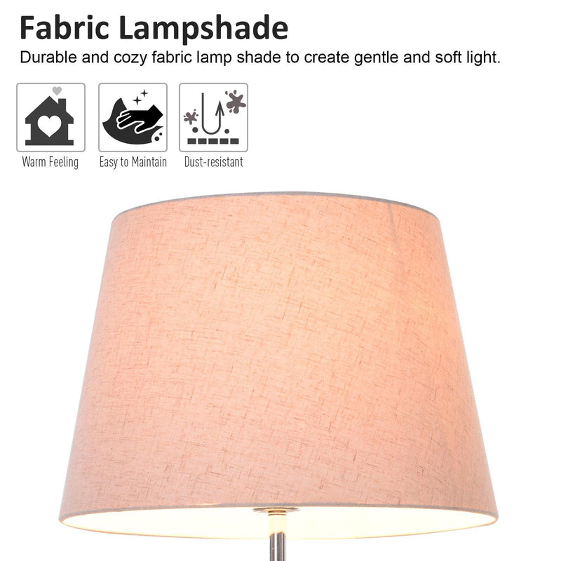 Lampada da Terra in Tessuto con 3 Ripiani 40x40x160 cm  Beige