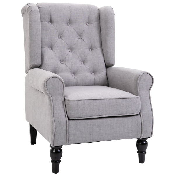 Fauteuil en tissu à la française 76x86x108 cm Gris sconto