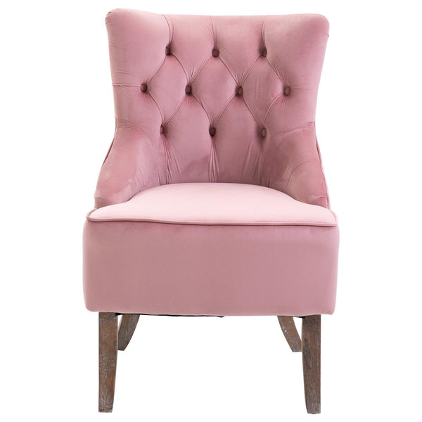 Fauteuil en velours avec pieds en bois rose prezzo