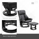 Poltrona Relax Reclinabile con Poggiapiedi in Similpelle  Nera