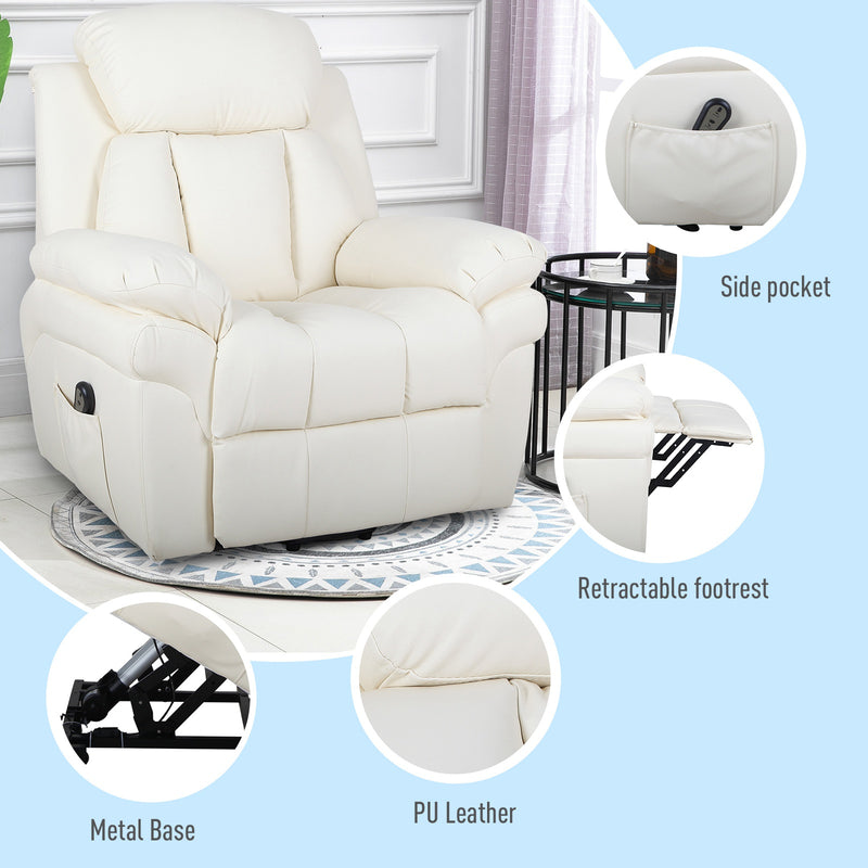 Poltrona Alzapersona Elettrica 1 Motore in Similpelle  Beige