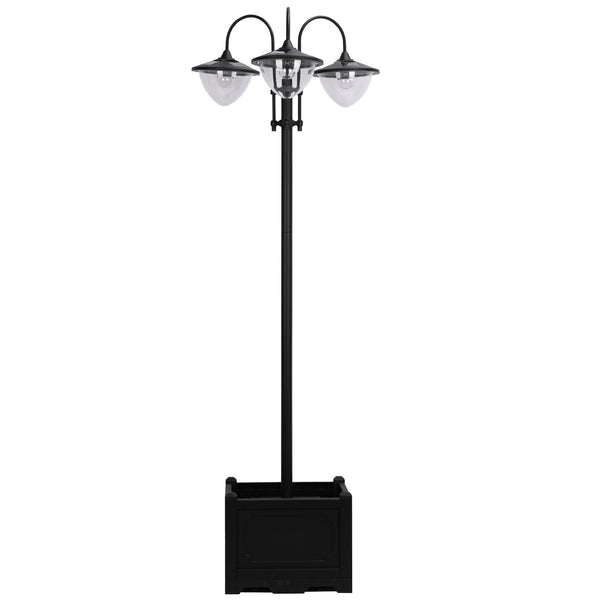 Lampe Led Extérieure 3 Foyers 60x55x189 cm avec Panneaux Solaires Noirs prezzo