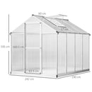Serra da Giardino per Piante con Tetto Apribile e Porta Scorrevole Trasparente 242x190x195 cm 