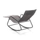 Sedia Sdraio a Dondolo da Giardino Rocking Lounge 143x57x81 cm in Textilene Grigio      