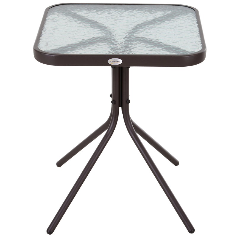 Set Salotto da Giardino in Acciaio 2 Sedie e Tavolino  Marrone e Grigio