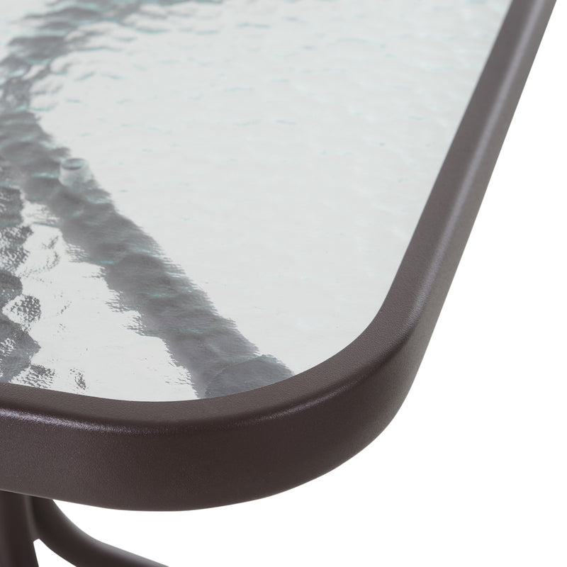 Set Salotto da Giardino in Acciaio 2 Sedie e Tavolino  Marrone e Grigio