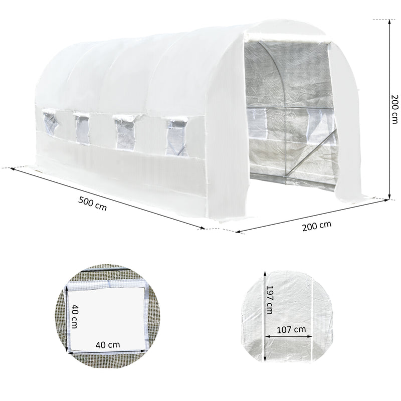 Serra da Giardino a Tunnel per Coltivazione Piante in PE 5x2x2 m 