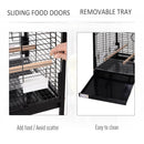 Gabbia per Uccelli in Metallo 54x54x151 cm con Trespoli  Nera