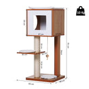 Albero Tiragraffi per Gatti 3 Livelli 50x40x91 cm in Legno e Sisal 