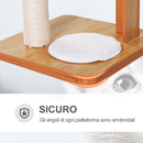 Albero Tiragraffi per Gatti 3 Livelli 50x40x91 cm in Legno e Sisal 