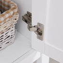 Mobile Alto da Bagno 1 Anta 4 Ripiani 40x35x164 cm in Truciolare  Bianco