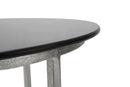 Tavolinetto da Caffé Oslo Ø58x43 cm in Ferro e Vetro Argento e Nero