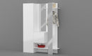 Mobile Ingresso Appendiabiti e 2 Specchi 140x35x191 cm Kompact Bianco Lucido  