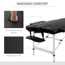 Lettino da Massaggio Fisioterapia 1 Snodo 185x70,1x80 cm in Legno  Nero