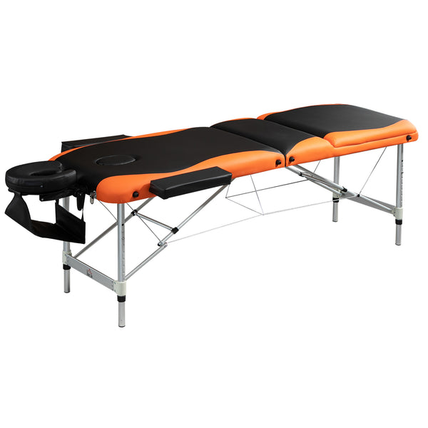 Table de Massage Physiothérapie 2 Articulations 214x60x82 cm en Aluminium Noir et Orange online