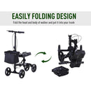 Deambulatore Pieghevole per Ginocchio 4 Ruote  Nero