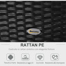 Set Salotto da Giardino Divano in Rattan Sintetico e Tavolino  Nero