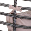 Poltrona da Giardino in Vimini 101x89x156 cm con Cuscino  Beige