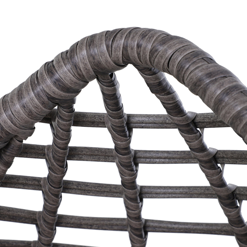 Poltrona da Giardino in Vimini 101x89x156 cm con Cuscino  Beige