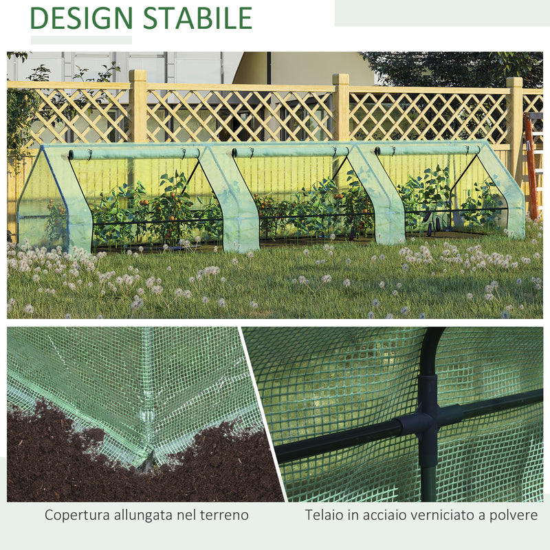 Serra da Giardino in Acciaio e Polietilene 400x100x80 cm  Verde