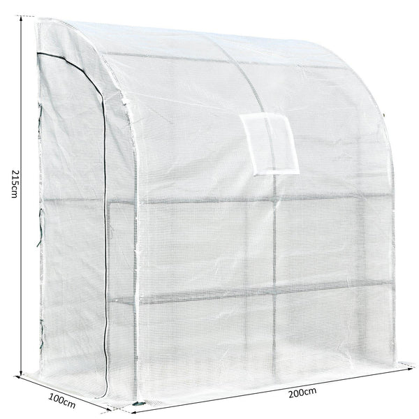 Serre de jardin en acier et polyéthylène 200x100x215 cm Blanc sconto