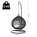 Cuccia Amaca in PVC Effetto Rattan per Gatti Ø60x110 cm con Cuscino  Nera