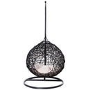 Cuccia Amaca in PVC Effetto Rattan per Gatti Ø60x110 cm con Cuscino  Nera