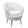 Fauteuil rembourré 73x72xh49/77 cm en tissu velours Tulipan crème