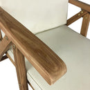 Cuscino per Sedia Pieghevole Bali Seduta e Schienale Sfoderabile Spesso 3 cm Crema      