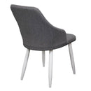 Set 2 Sedie Imbottite 53x58x87 cm in Alluminio e Tessuto Grigio