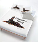 Copripiumino con Stampa sul Sacco e Federe Doberman Family Singolo