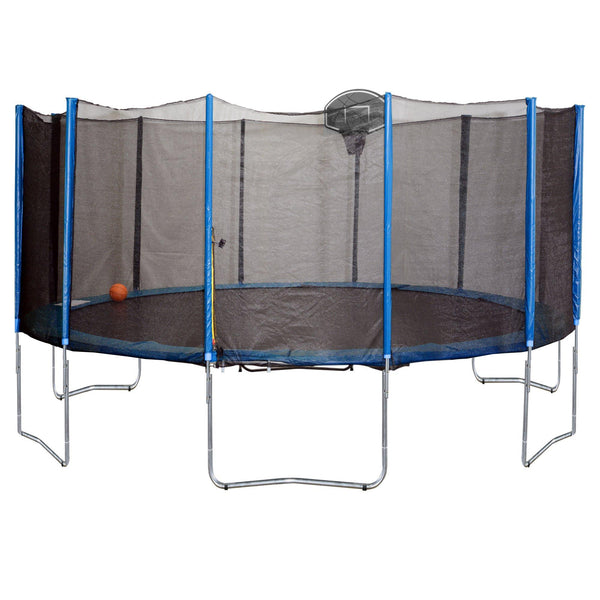 Trampoline Ø366 cm avec filet de sécurité et panier de basket NBA sconto