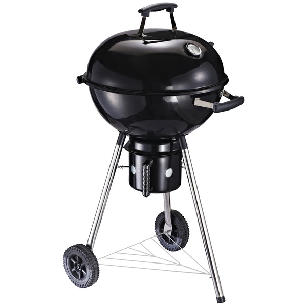 online Barbecue à Charbon Charbon Acier Portable 2 Roues 50x63x94 cm Rond