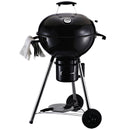 Barbecue a Carbone Carbonella in Acciaio Portatile 2 Ruote 50x63x94 cm  Round