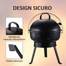 Barbecue a Carbone Carbonella Portatile da Tavolo Ø36,5x54 cm  Tiny