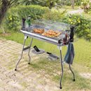 Barbecue a Carbone Carbonella Portatile in Acciaio 100x43x68 cm  Rack