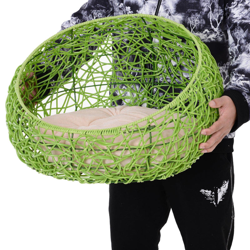 Cuccia in PVC Effetto Polyrattan per Gatti Ø56x35 con Cuscino cm  MrMeow