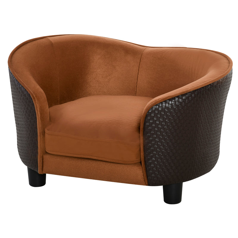 Divanetto per Cani e Gatti 70x48x40 cm con Cuscino  Supreme Marrone