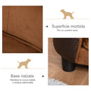 Divanetto per Cani e Gatti 70x48x40 cm con Cuscino  Supreme Marrone