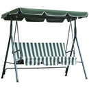 Dondolo 3 Posti da Giardino 170x110x152 cm  Swivel Verde e Bianco