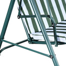 Dondolo 3 Posti da Giardino 170x110x152 cm  Swivel Verde e Bianco
