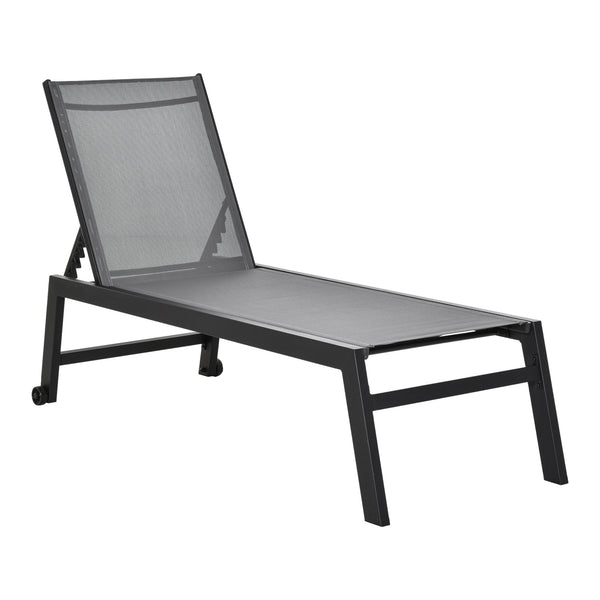 Bain de soleil de jardin 169x65x102 cm UV noir et gris acquista