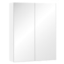 Pensile da Bagno 2 Ante Specchio in MDF 60x15x75 cm  Morning Bianco