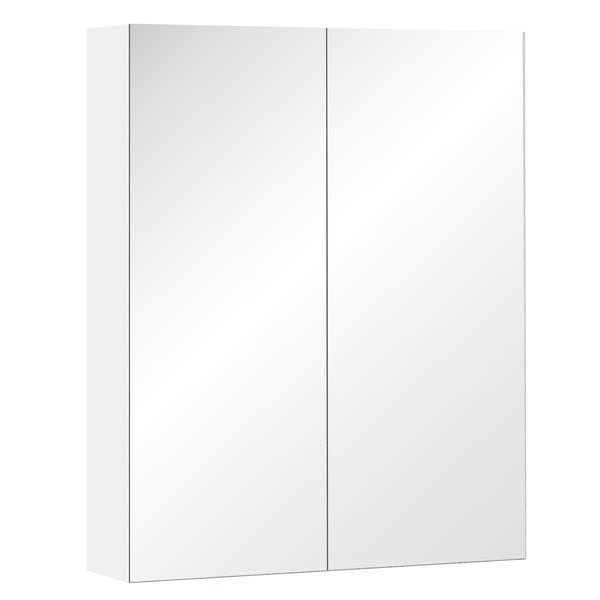 online Armoire murale de salle de bain 2 portes miroir en MDF 60x15x75 cm Morning White