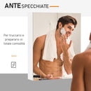 Pensile da Bagno 2 Ante Specchio in MDF 60x15x75 cm  Morning Bianco