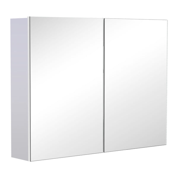 online Armoire Murale Salle de Bain 2 Portes Miroir en MDF 80x15x60 cm MoreMorning Blanc
