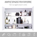 Pensile da Bagno 2 Ante Specchio in MDF 80x15x60 cm  MoreMorning Bianco
