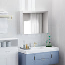 Pensile da Bagno 2 Ante Specchio in MDF 80x15x60 cm  MoreMorning Bianco