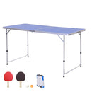 Tavolo Pieghevole da Campeggio 160x80x70 cm con Rete da Ping Pong  Blu
